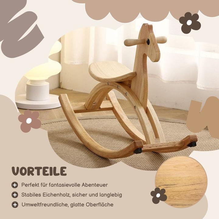 Produktbild Hermex Schaukelpferd Holzpferd Kinderspielzeug Spielzeugpferd Holzspielzeug