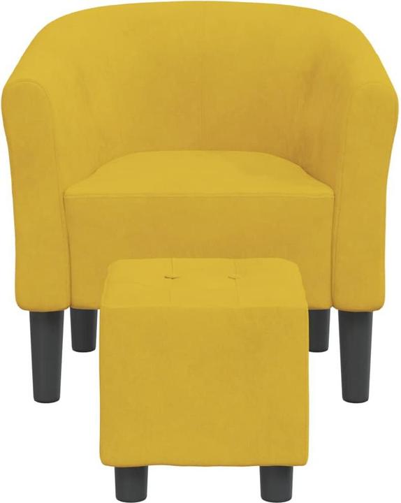 Produktbild vidaXL Clubsessel mit Fusshocker Gelb Samt,Farbe: Gelb,Material