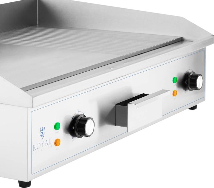 Produktbild Royal Catering Elektro Grillplatte Grillplatte Grill 727 x 420 mm geriffelt/glatt 3.000 W