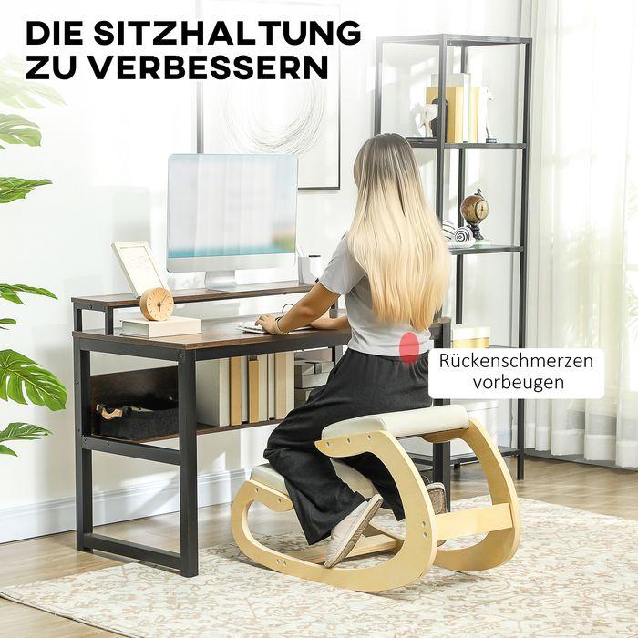 Image du produit Swisshandel24 Ergonomischer, schaukelnder Kniehocker für Homeoffice, zur Verbesserung der Körperhaltung, Creme