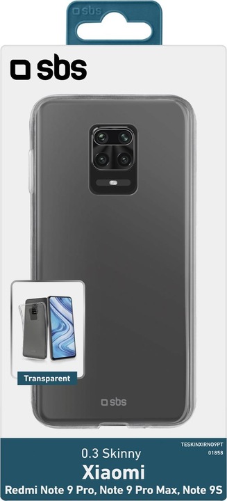 Immagine prodotto SBS Skinny Cover Xiaomi Redmi Note 9 Pro/9 Pro Max/Note 9S, trasparente (Xiaomi Redmi Note 9 Pro, Xiaomi Redmi Note 9S, Xiaomi Redmi Note 9 Pro Max)