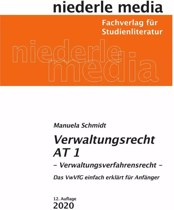 Produktbild Verwaltungsrecht AT 1 (Deutsch, Manuela Schmidt, 2022)