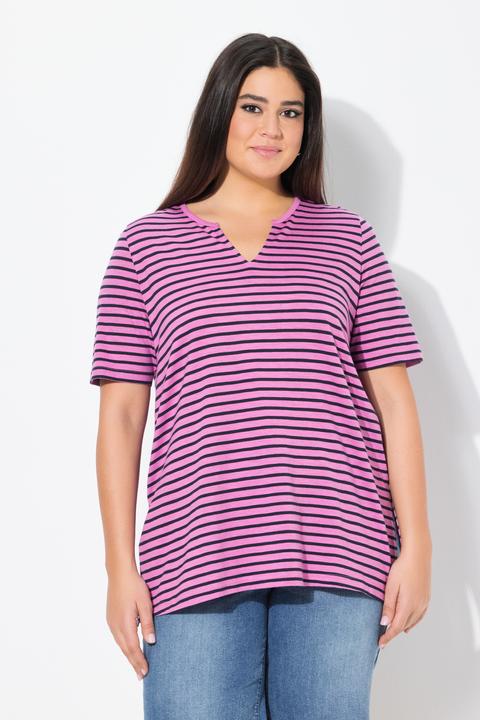 Produktbild Ulla Popken Longshirt, Ringel, A-Linie, Rundhals, Halbarm (42, 44)