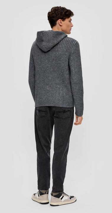 Produktbild s.Oliver Strickpullover Strick-Hoodie mit Rippstruktur (L, XL)