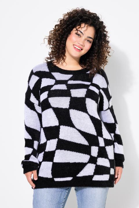 Produktbild Angel of Style Pullover, Loose Fit, Schachbrett-Muster, Langarm (50, 52)