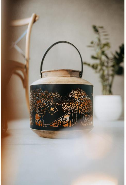 Immagine prodotto Kadastar Laterne Bergchilbi 37 cm, Braun/Schwarz
