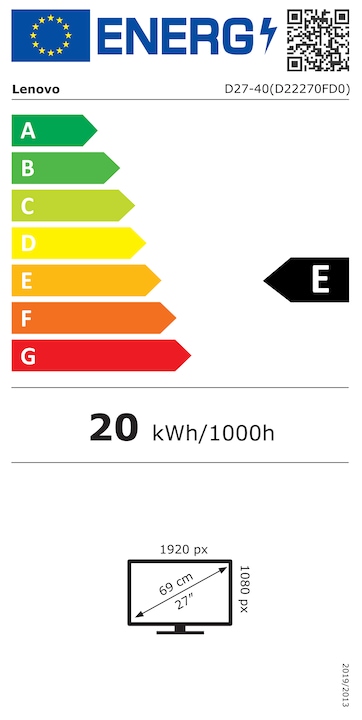 Energie-Label Lenovo D27-40 (1920 x 1080 Pixel, 27")