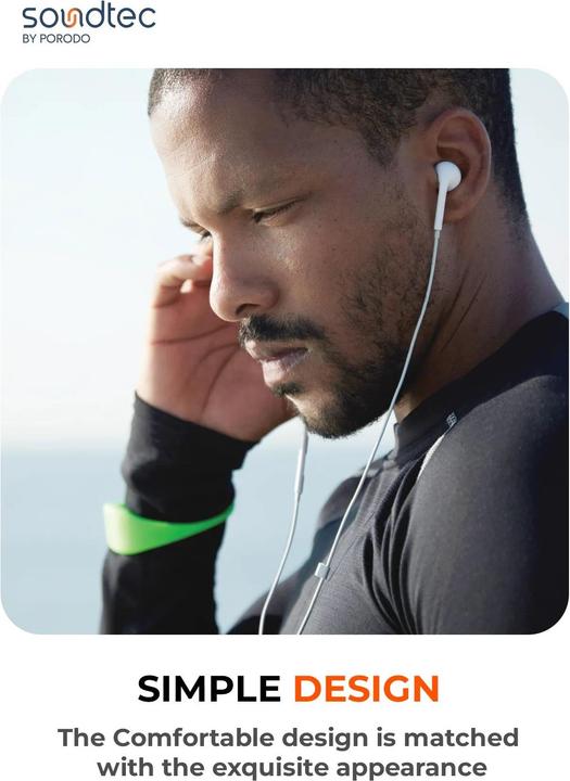 Immagine prodotto Porodo Soundtec Stereo Kopfhörer Typ-C mit High-Clarify Mikrofon - Weiss (Cablato)