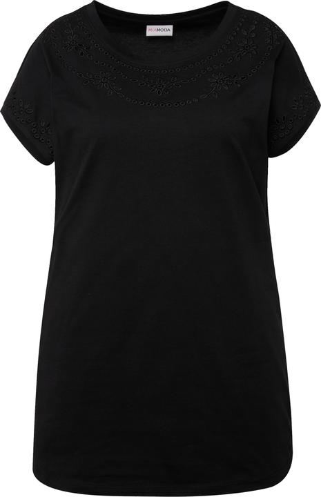 Image du produit Miamoda T-shirt oversized, avec broderies ajourées et col rond (48)