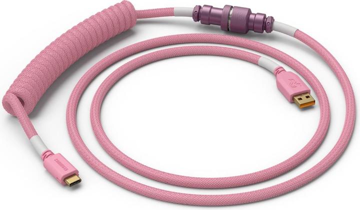 Glorious PC Gaming Race Coiled Cable Prism Pink, USB-C auf USB-A Spiralkabel (1.37 m, USB 2.0)