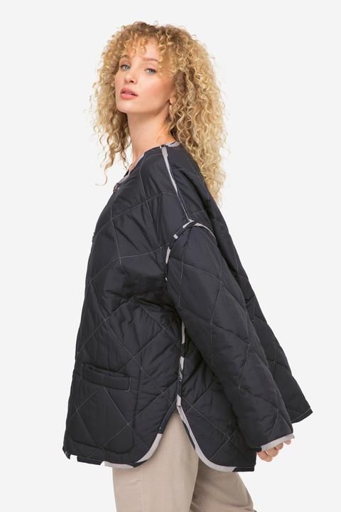 Actual product image Laurasøn Reversible Letter Print Quilted Jacket (M)