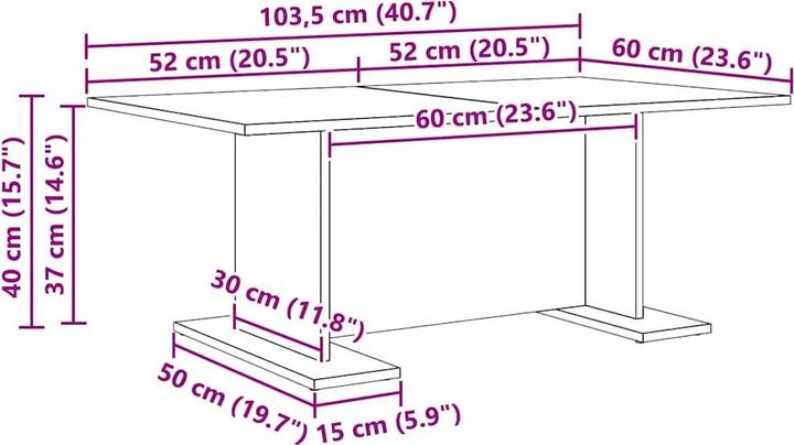 Actual product image VidaXL Couchtisch (103.5 x 60 x 40 cm)