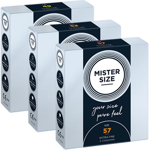 Mister Size Trial pack "M" (49mm, 53mm, 57mm) 3 x 3 condoms to try on and test out (9 pcs.)