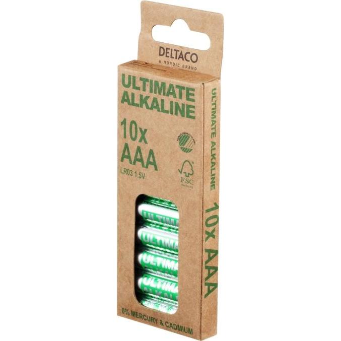 Thumbnail - Deltaco Ultimate Alkaline batteries, L (10 Stk., AAA), Batterien + Akkus