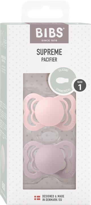 Immagine prodotto Bibs Sucette Supreme 2 PACK Silicone Symmetrical 0-6m Blossom Dusky Lilac (2 x, fino a 6 M.)