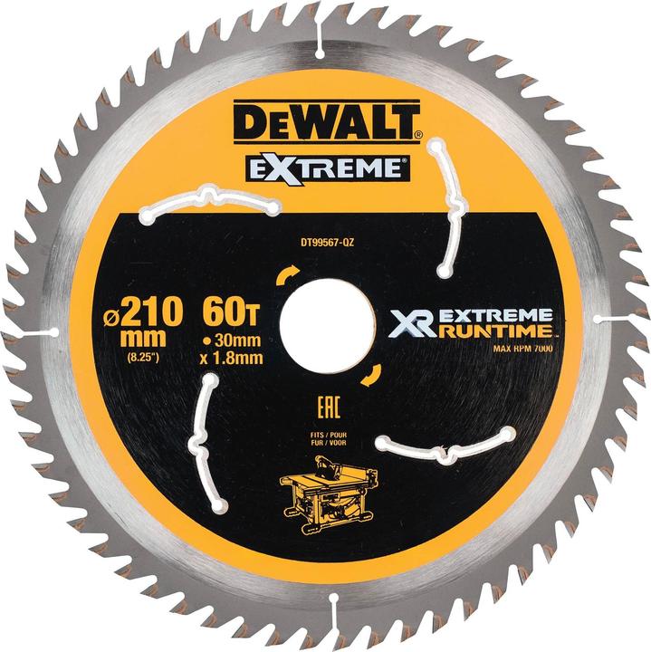Actual product image DeWalt Xtreme Runtime 210mm x 30mm 36T CSB
