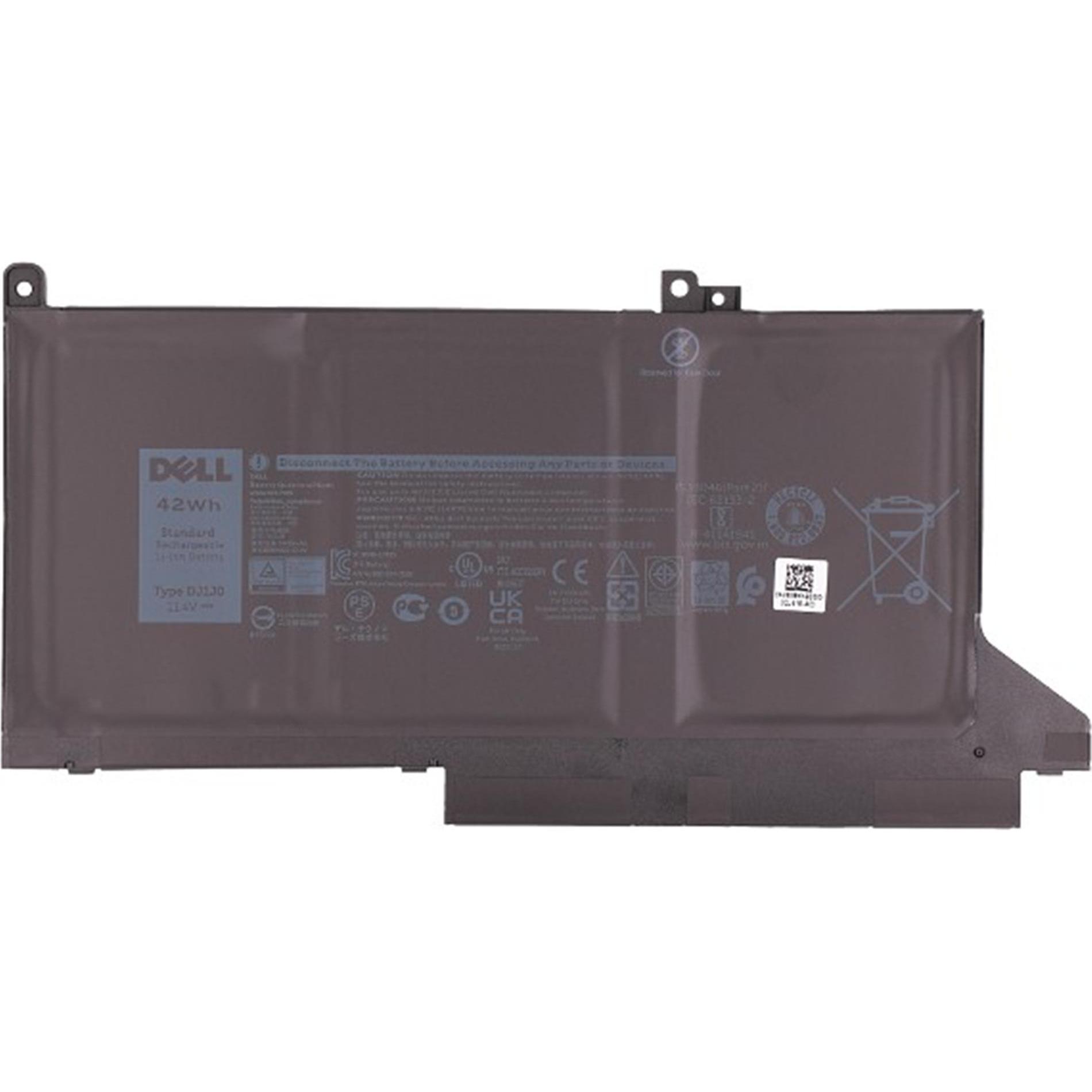 Dell Battery, 42WHR, 3 Cell (3 Zellen, 3600 mAh), Notebook Akku, Schwarz