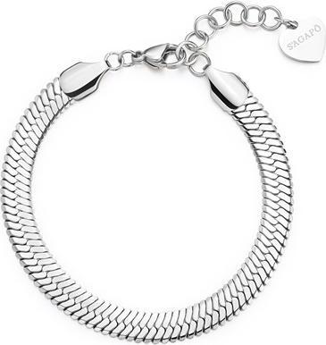 Sagapo S'Agapo Hadek Chunky Shk97 Steel Bracelet For Women (Staal)