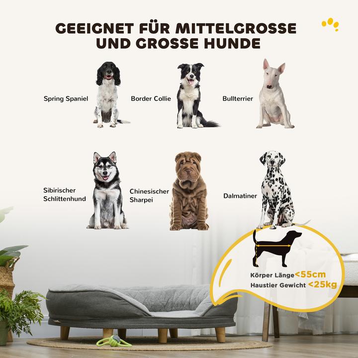 Actual product image PawHut Hundesofa Polyester, MDF Grau (Dog)