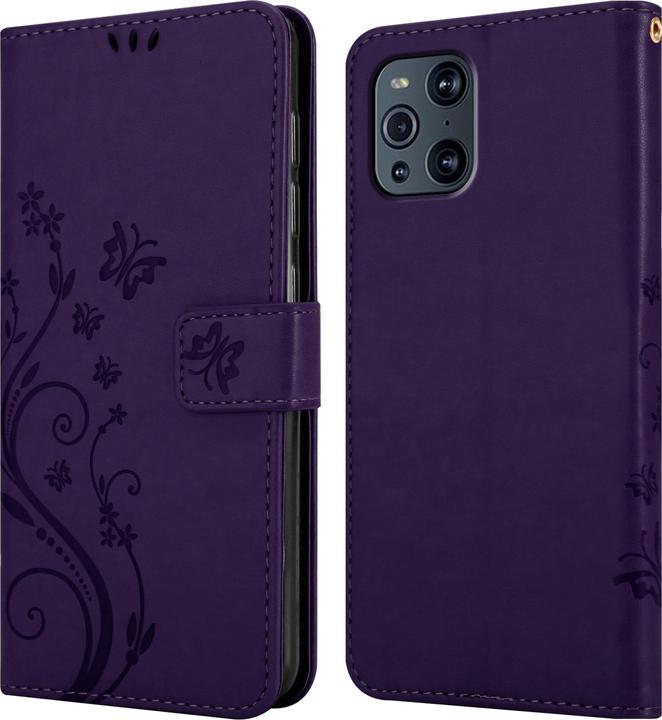 Produktbild Cadorabo Flower Book Hülle (Oppo Find X3 Pro)