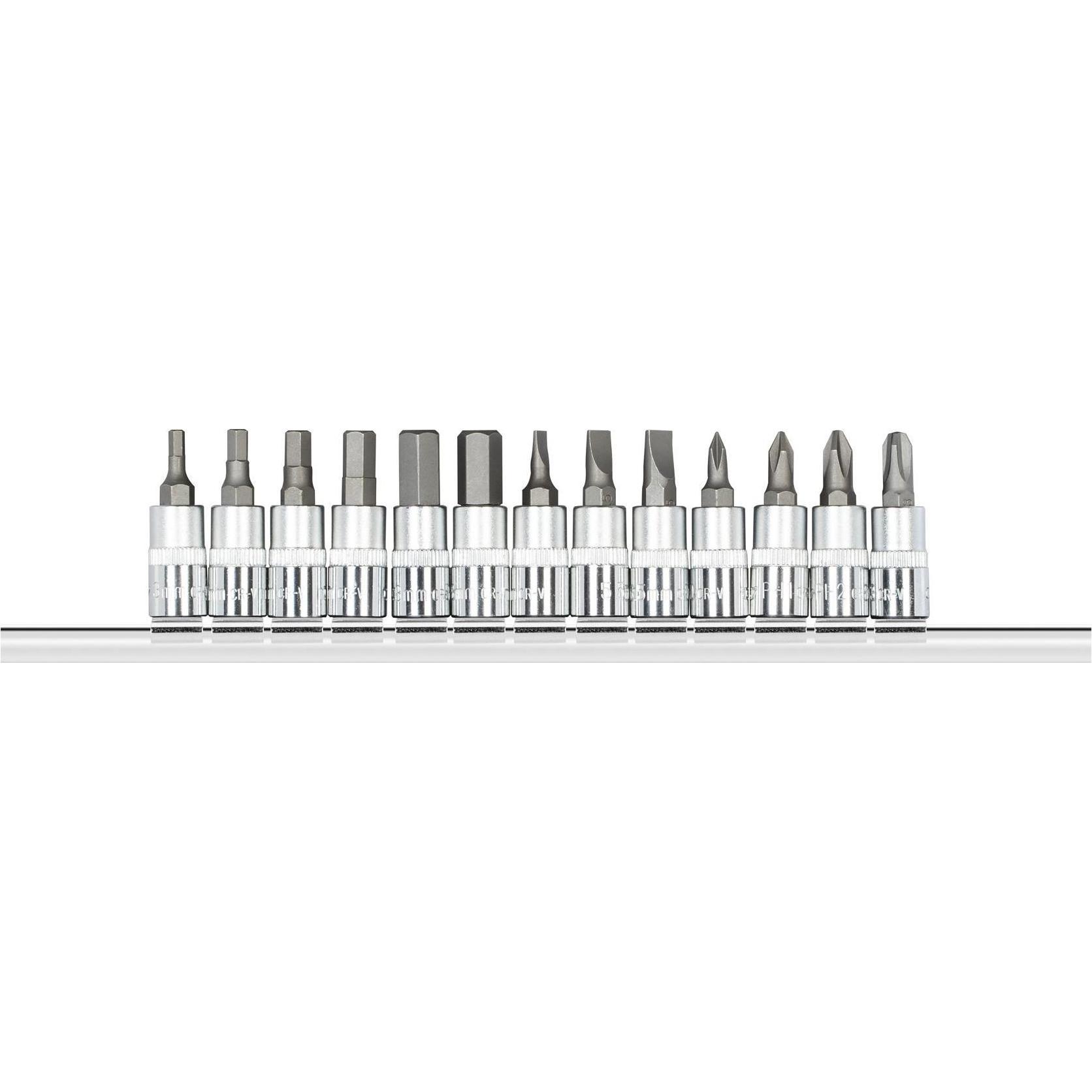Gedore Red, Steckschlüssel + Stecknuss, red R48008013 Schraubendrehereinsätze 1/4 +Leiste 13-teilig