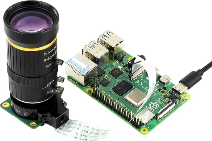Actual product image WaveShare 8-50mm Zoom Lens Camera Module CS-Mount