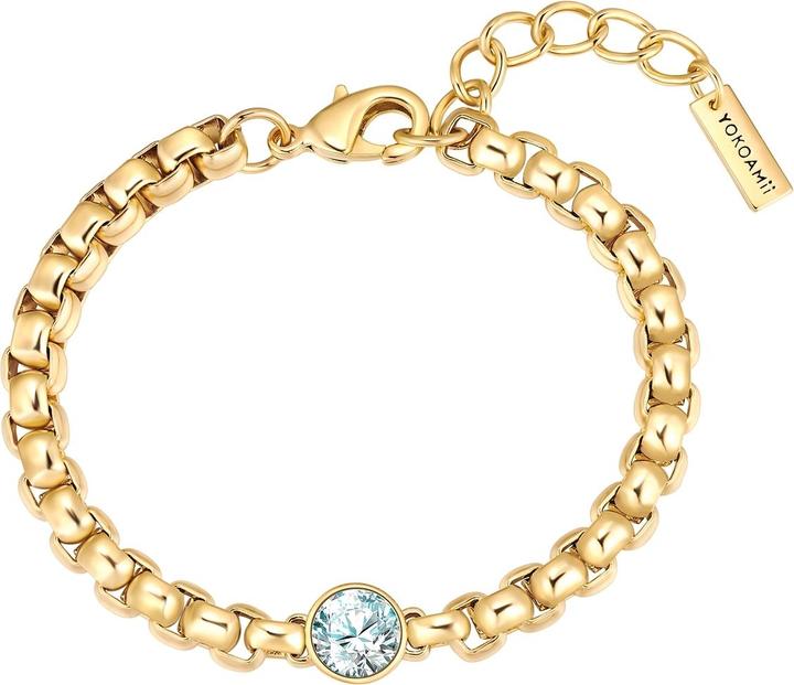 Immagine prodotto Yokoamii Armband gelbgold Zirkonia weiss - 38536 (18 cm, Ottone)