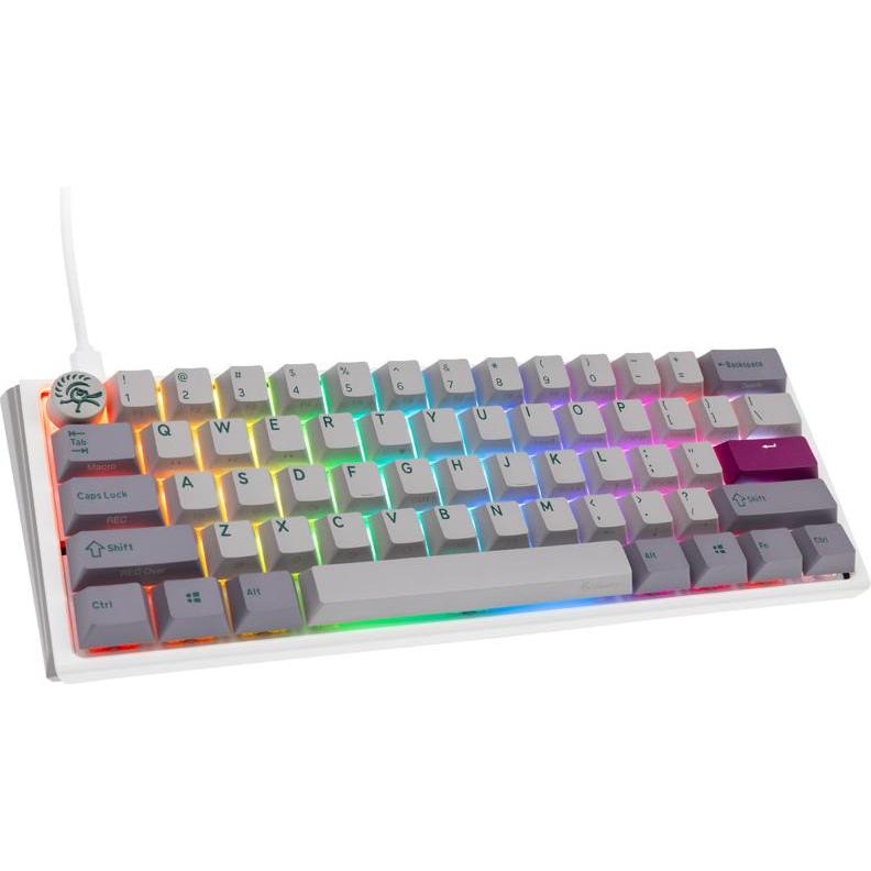Ducky One 3 Mist Grey Mini Gaming Tastatur, RGB LED - MX-Silent-Red (US) (US, Kabelgebunden), Tastatur, Grau