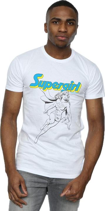 Actual product image Mens Supergirl Mono Action Pose T-Shirt (M)
