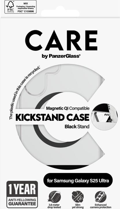 Produktbild PanzerGlass CARE Feature Case Clear w. Kickstand & Qi (Samsung Galaxy S25 Ultra)
