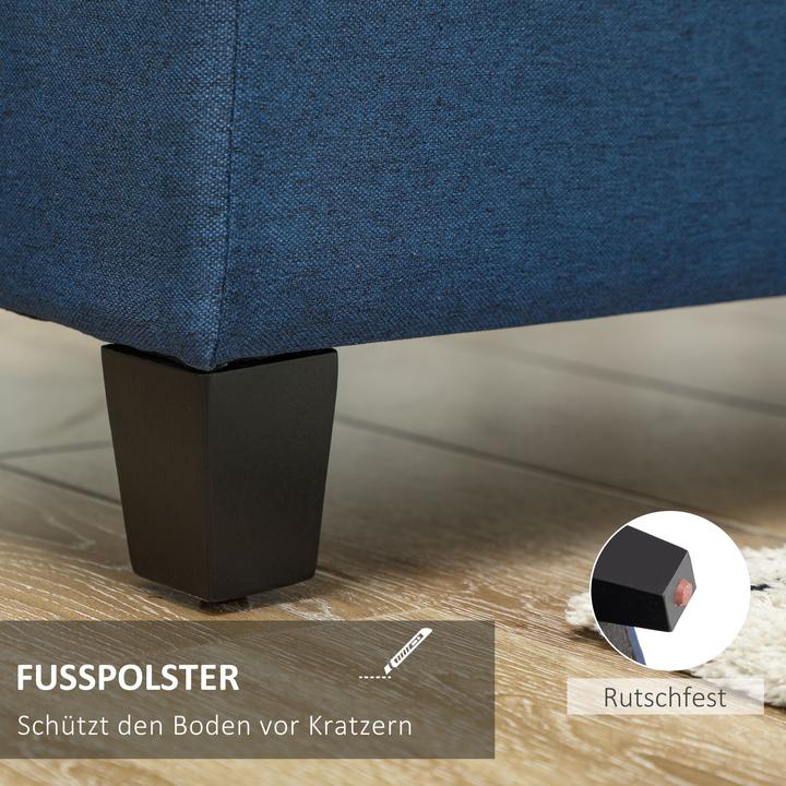 Image du produit Homcom Sitzbank Polyester, Eukalyptusholz Blau (49 cm)