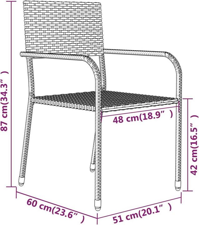 Produktbild vidaXL Garten-Essgruppe (70 x 140 x 74 cm)