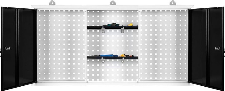 Produktbild Wiltec Hängeschrank Grau Werkstatteinrichtung Werkbank Werkzeugschrank Lochwand (120 cm, 19 cm)