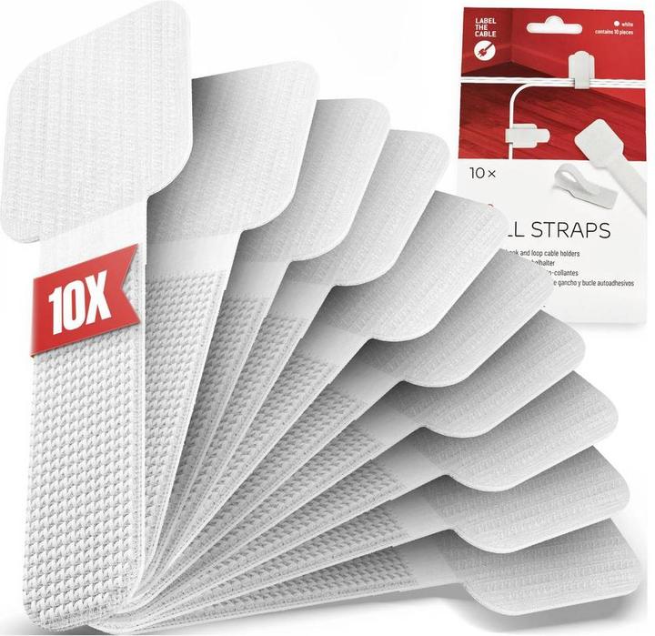 Productafbeelding Label-the-cable LTC Wandklittenband, pak van 10 stuks. (Klittenband kabelbinder, 90 mm, 10 Pcs.)