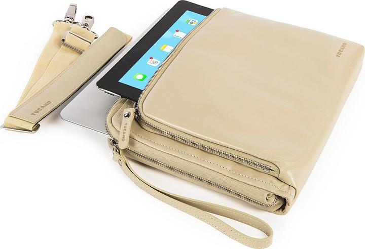 Immagine prodotto Tucano Elle, borsa per notebook da donna in pelle per dispositivi da 11 pollici, AVORIO