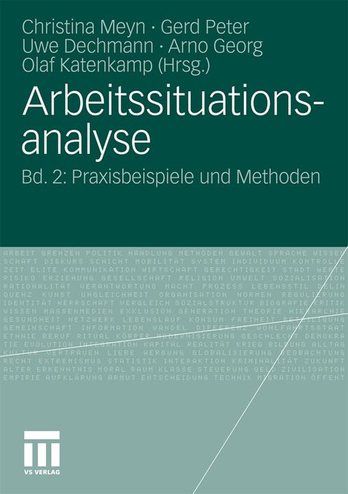 Produktbild Arbeitssituationsanalyse (Arno Georg, Christina Meyn, Gerd Peter, Olaf Katenkamp, Uwe Dechmann, 2011)