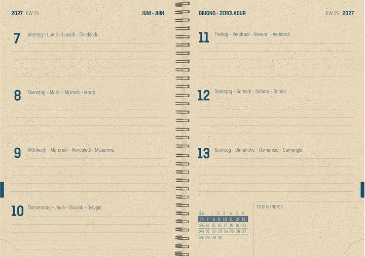 Produktbild Simplex Schulagenda Graspaier Weekly A5 Frame, 2026/2027, Beige (A5, 1 Woche / 2 Seiten)