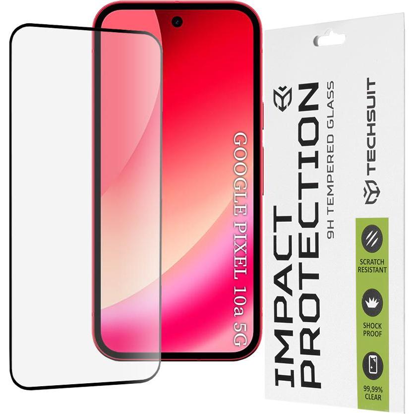 Techsuit - 111D Full Cover / Full Glue Glass - Google Pixel 10a - Black (Google Pixel 10a), Pellicola protettiva smartphone, Nero