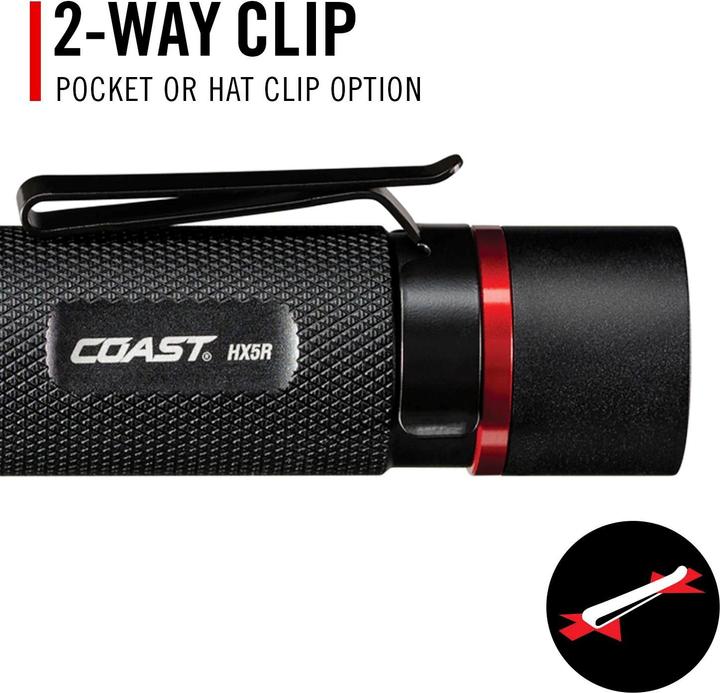 Produktbild Coast HX5R wiederaufladbare Taschenlampe 620 Lumen (10.20 cm, 400 lm)