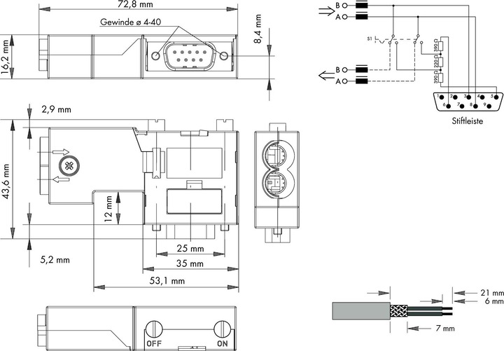 Produktbild Wago Feldbus-Stecker PROFIBUS D-Sub-Stecker