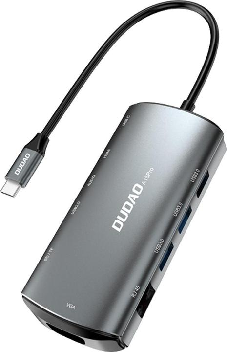 Actual product image Dudao 11in1 multifunctional HUB USB Type C - USB Type C PD 60 W / HDMI / 3.5 mm mini jack / 1x USB 2 (USB-C, 11 ports)