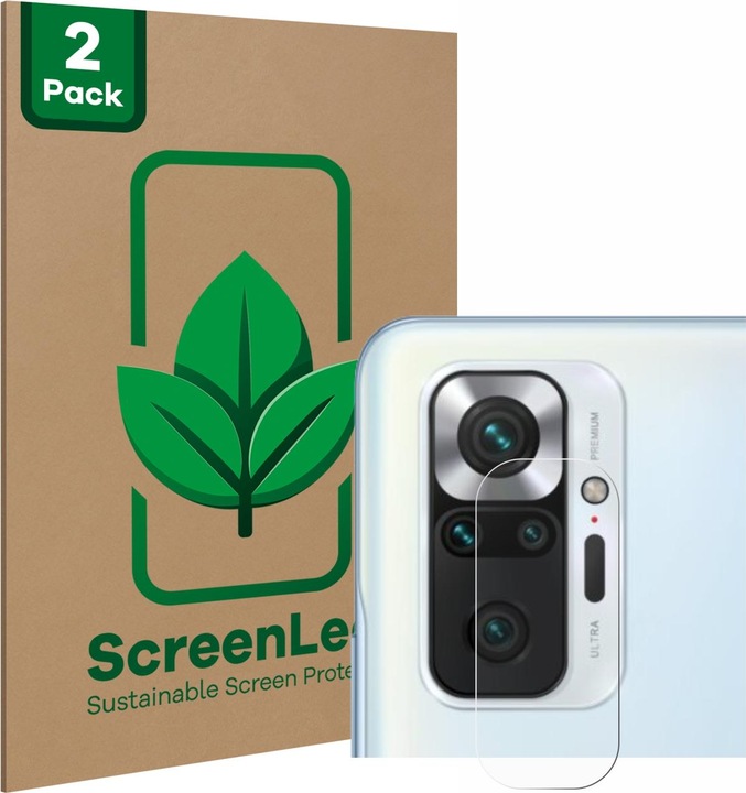 Actual product image ScreenLeaf Protective film sustainable screen protector screen protector film clear transparent (2 Piece, Xiaomi Redmi Note 10 Pro)