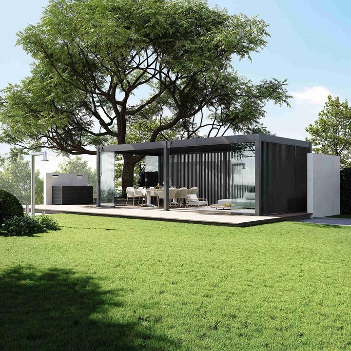 Actual product image Weide Vertical slatted wall 0.93m for Deluxe Plus pergola anthracite (238 cm, 93 cm)