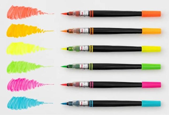 Produktbild Pentel Filzstift Color Brush Neon color edition, hellblau