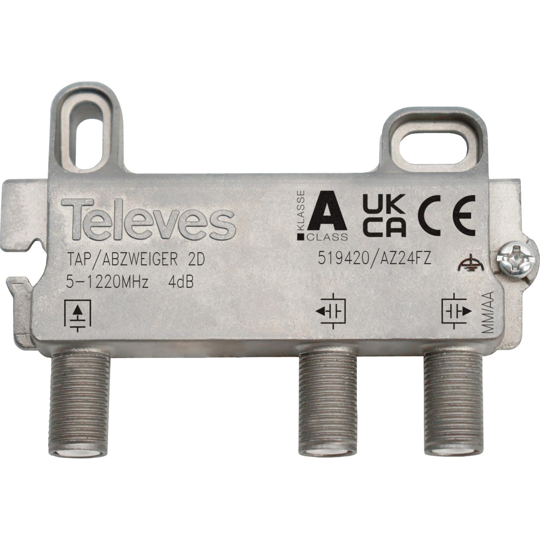 Televes End-Abzweiger 2f. (4 dB, Verteiler und Abzweiger), Antennenkabel