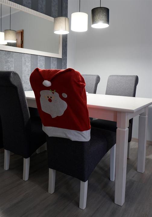 Produktbild Novaliv 12er Set Stuhlhussen Weihnachten I Rot I Weihnachtsmann I Stuhlbezug Weihnachten Deko (65 x 48 x 65 cm)