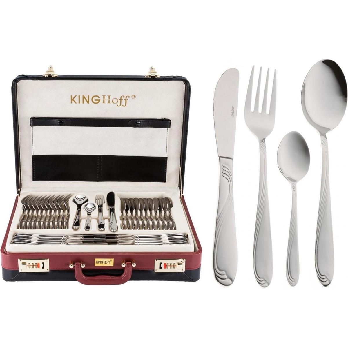 King Argento Elemento Kinghoff 72. Set Da Tavolo Lucido Kh-3508, Posate,