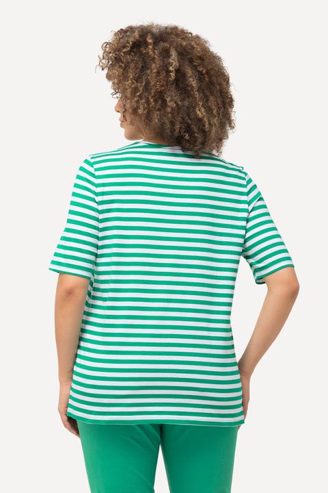 Actual product image Ulla Popken Striped Metallic Wildlife Short Sleeve Graphic Tee (46, 48)