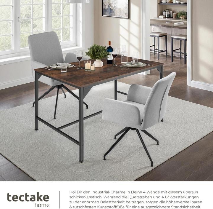 Image du produit tectake Table de salle à manger Belfast (120 x 120 x 75 cm)