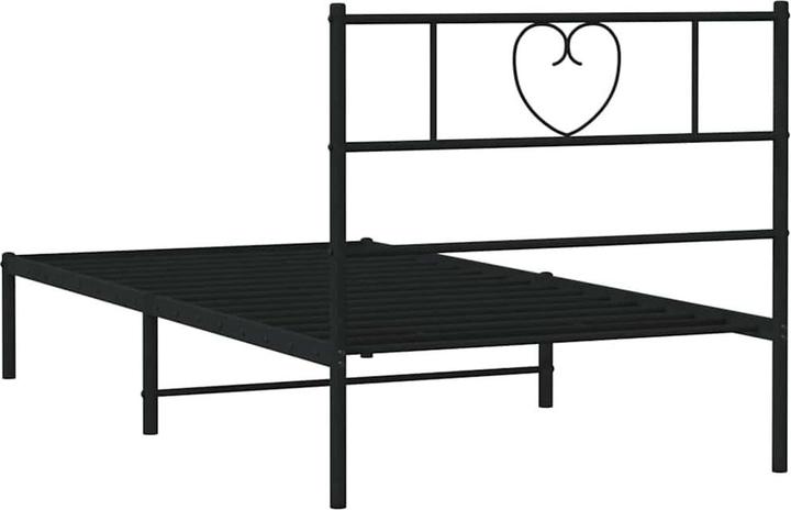 Image du produit vidaXL Cadre de lit avec tête de lit Lit métallique Lit double noir 140x200cm (140 x 200)